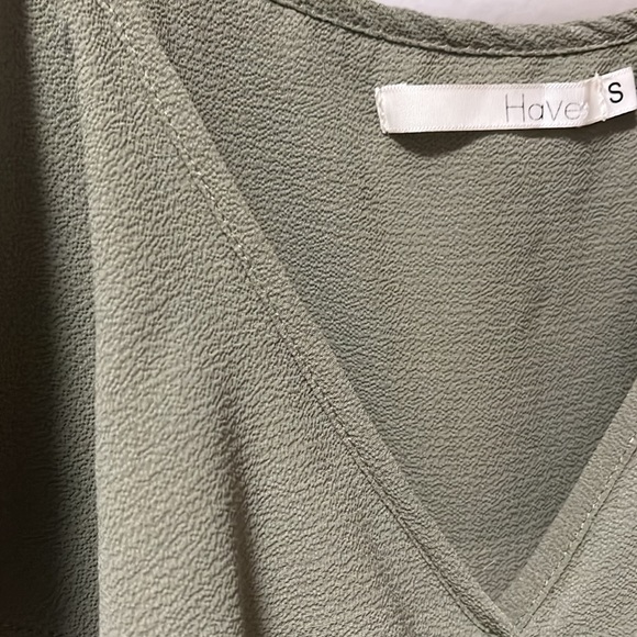 Green peplum off the shoulder tank - Picture 2 of 2